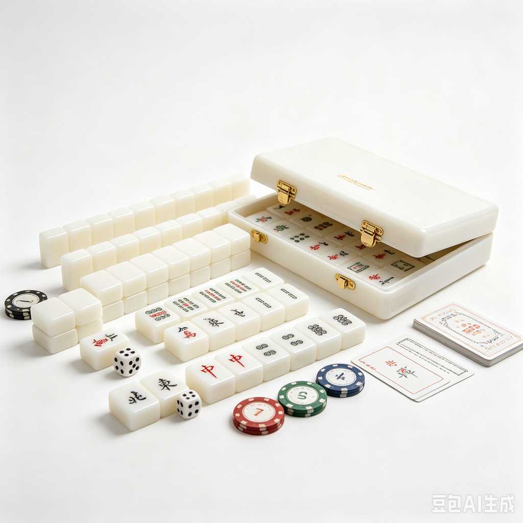 vintage text mahjong set